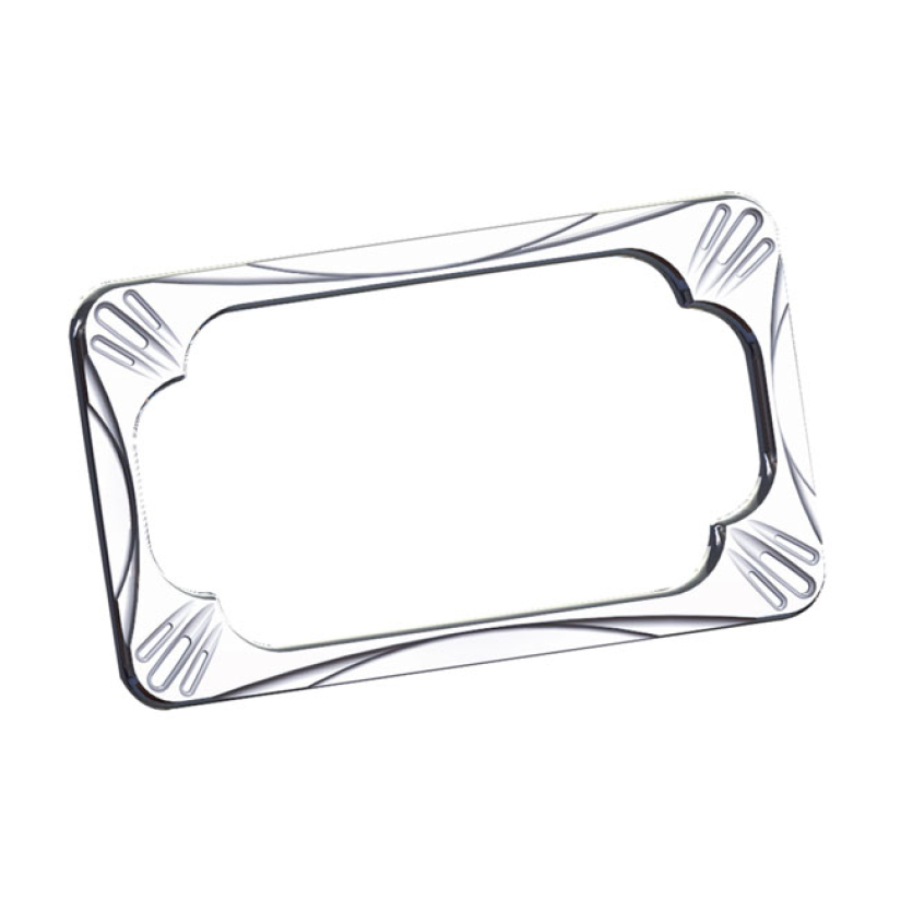NESS BILLET ALU LICENSE PLATE FRAME, DEEP CUT 960086