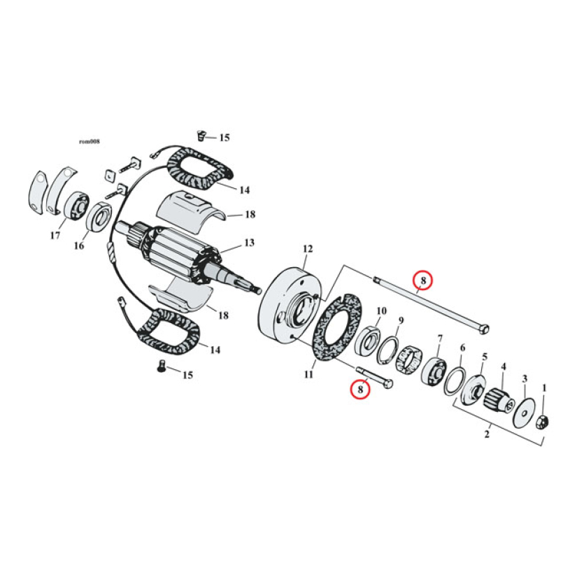 COLONY, GENERATOR MOUNT KIT. CHROME. OEM STYLE REPRODUCTION HARDWARE. 960449