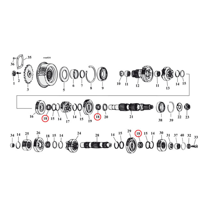 JIMS BEARING,MAINSHAFT & COUNTERSHAFT 961346