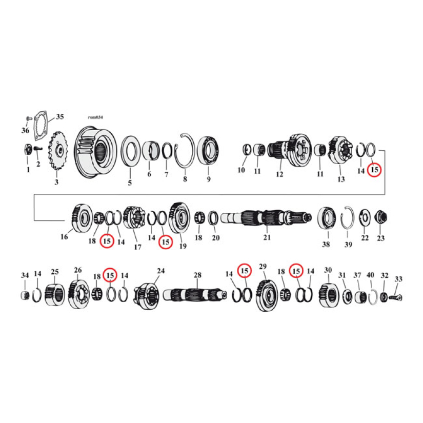 JIMS, THRUST WASHER, TRANSMISSION USED ON BOTH MAIN AND COUNTERSHAFTS 961384