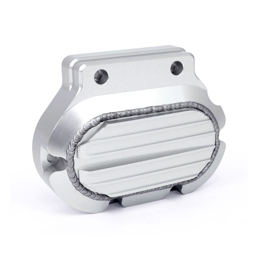 JIMS, HANDCRAFTED BILLET TRANSMISSION END COVER. CHROME CHROME PLATED. 962010