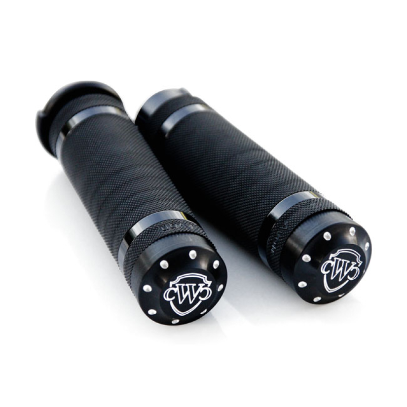 CULT-WERK, 1" / 25.4MM GROOVED HANDLEBAR GRIPS. BLACK WITH CULT-WERK'' 963083