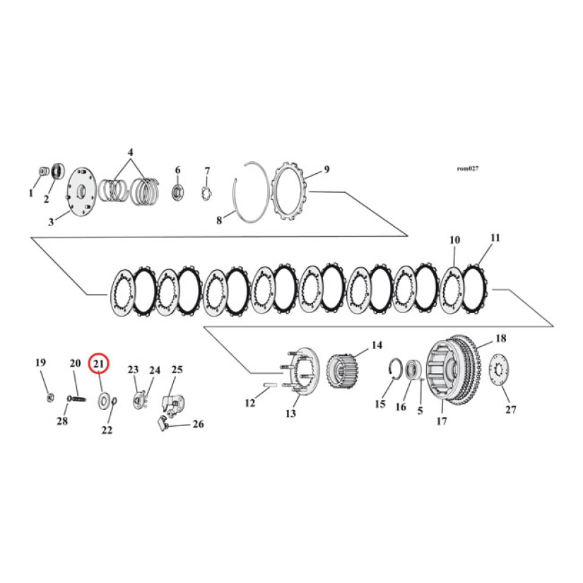 WASHER, OUTER CLUTCH RAMP 966860