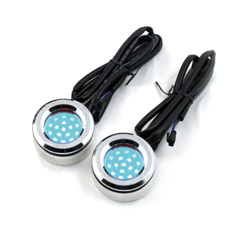 CYCLE VISIONS 2 1/8" ROUND BAG LITES CHROME 968052