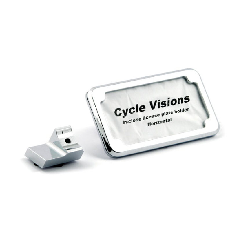 CYCLE VISIONS INCLOSE LICENSE PLATE HOLDER HORIZONTAL.CHROME 968080