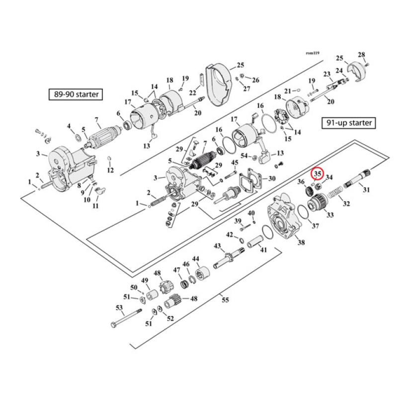 ROLLER, TRANSM & STARTER MOTOR CLUTCH 969077