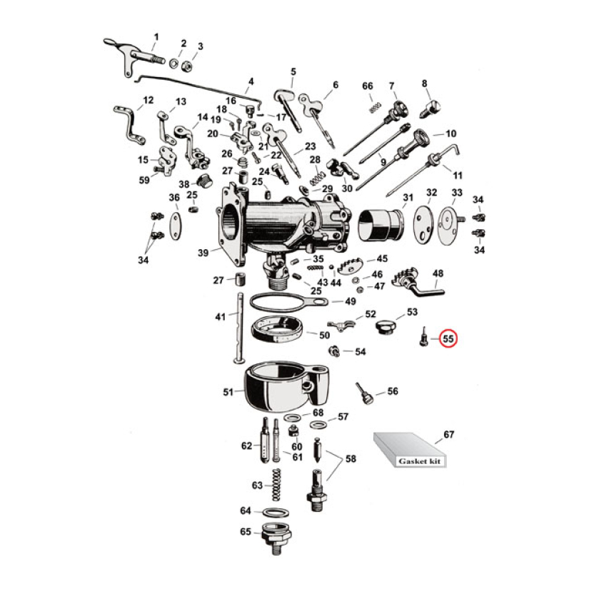 SCREW, AIR INTAKE (CHOKE) LEVER. BLACK BLACK PARKERIZED. LINKERT M-18; 970249