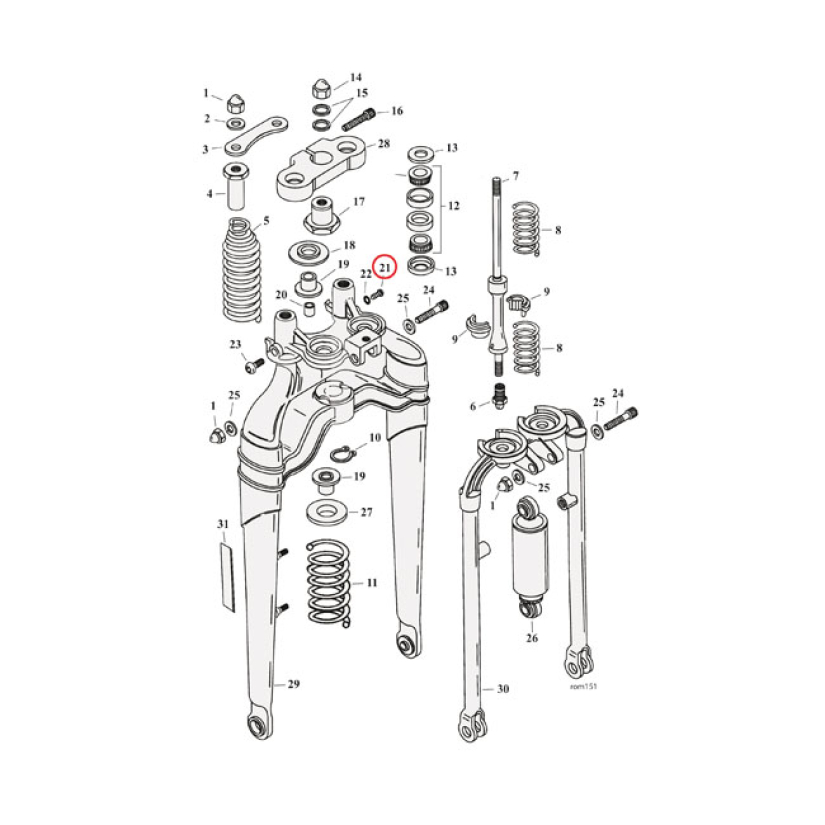 SCREW, SOFTAIL SPRINGER FORK 88-06 FXSTS; 97-09 FLSTS (NU) 970309