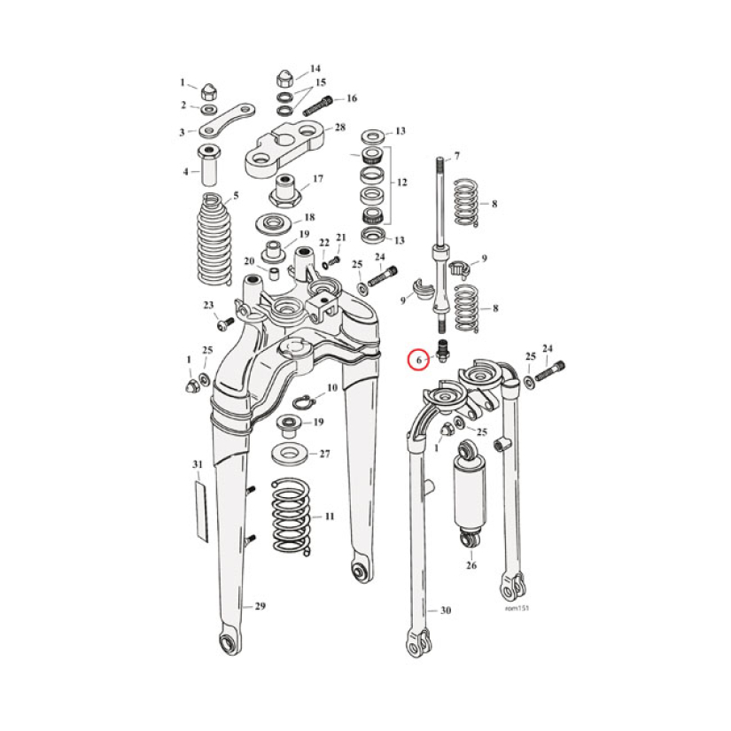 ACORN NUT LOWER SPRING ROD 970334