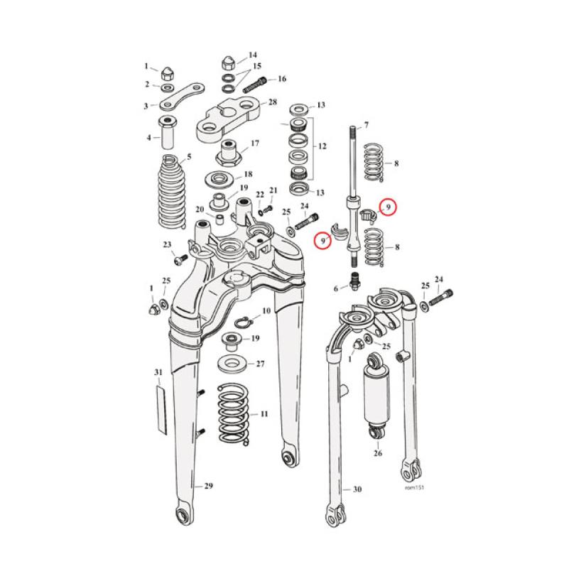 SPRING SEAT, SOFTAIL SPRINGER FORK 970345