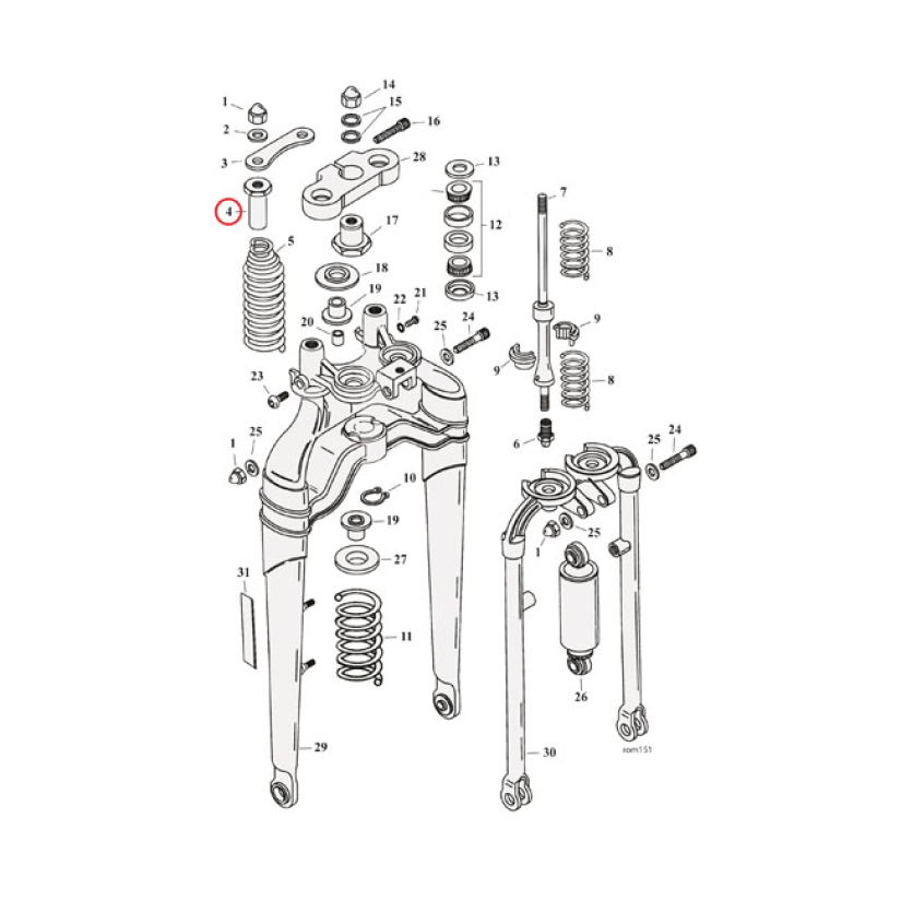 SPRING RESTRAINT UPPER, SOFTAIL SPRINGER 88-06 FXSTS; 97-09 FLSTS (NU 970350