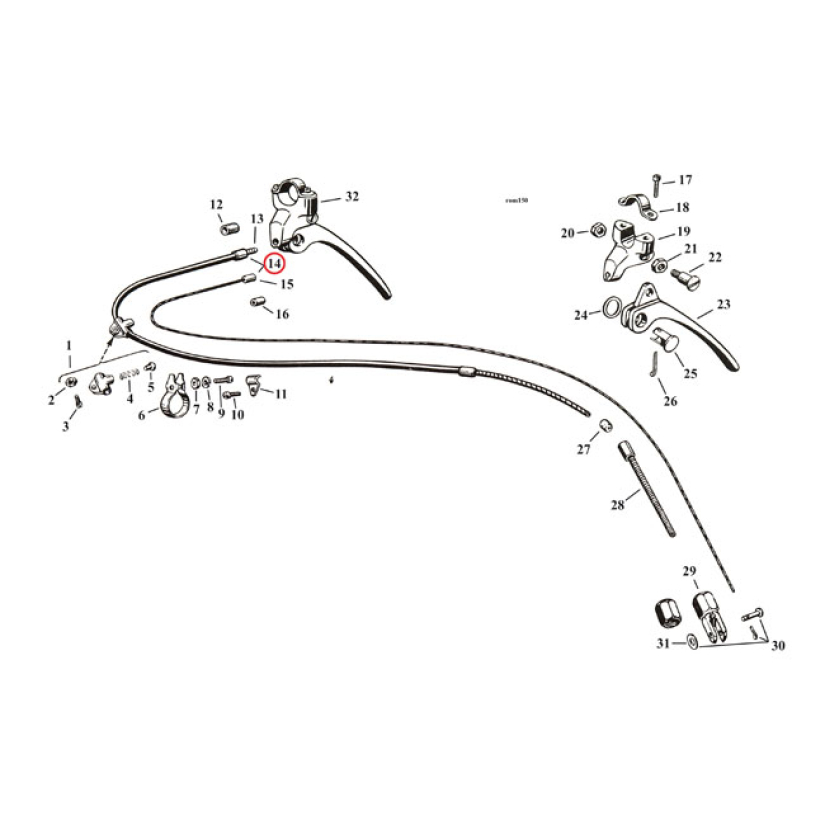 OUTER BRAKE CABLE KIT. FRONT 970401