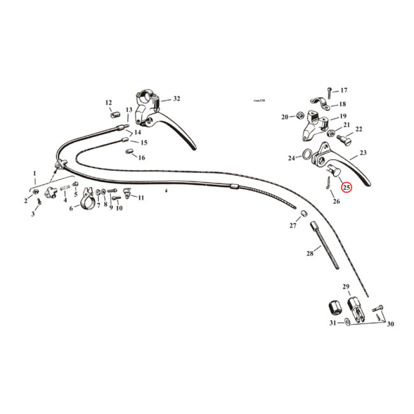 BUSHING, HANDLEBAR BRAKE LEVER BLACK PARKERIZED 29-52 45" SV 970447
