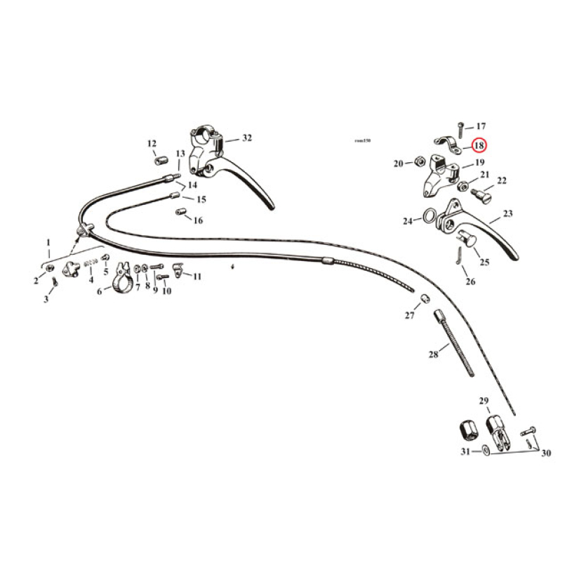 CLAMP, BRAKE LEVER BRACKET ZINC PLATED HANDLEBAR CONTROL LEVER MOUNT S 970451