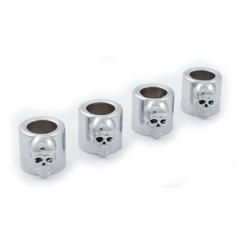 SPRING COVER SET, PUSHROD. SKULL CHROME PLATED STEEL. DIRECT REPLACEME 970455