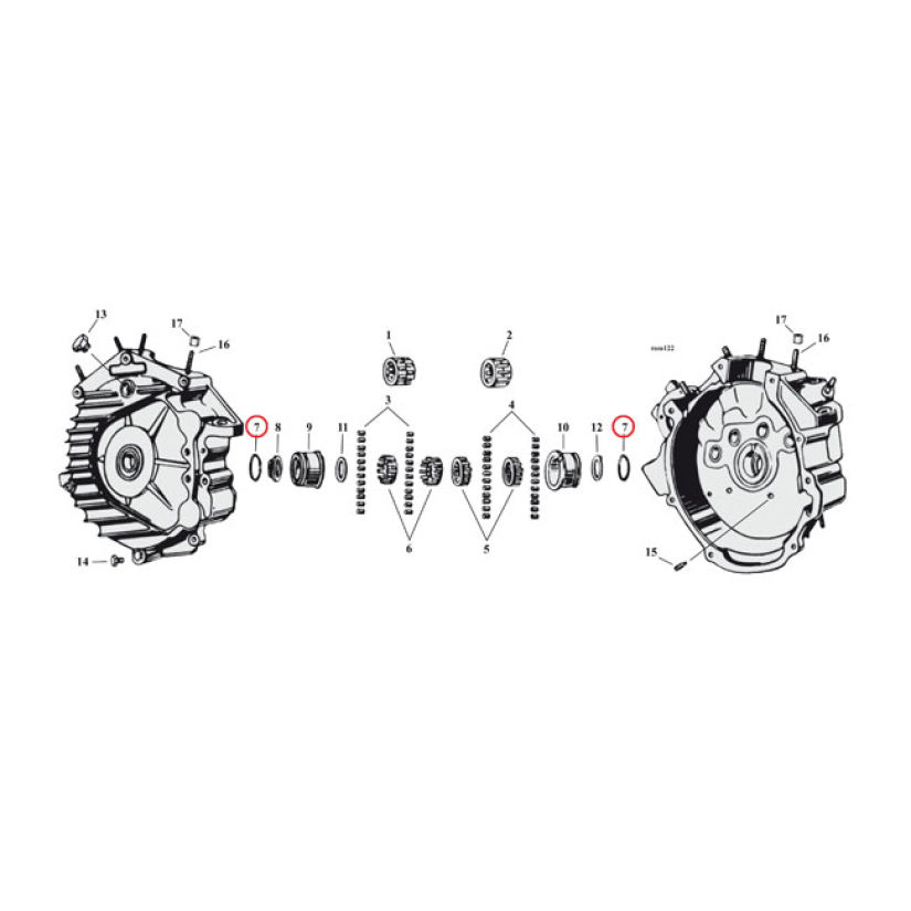 RETAINING RING, CRANKCASE BEARINGS LEFT & RIGHT SIDE.OEM REPLACEMENT R 971222