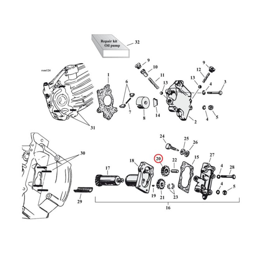 IDLER GEAR, SCAVENGE OIL PUMP  37-73 45" SV (NU) (1 USED) 971236