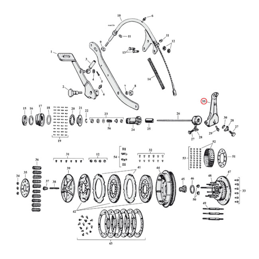 CLUTCH RELEASE LEVER, WIDE  44-73 45" SV (NU) 971297