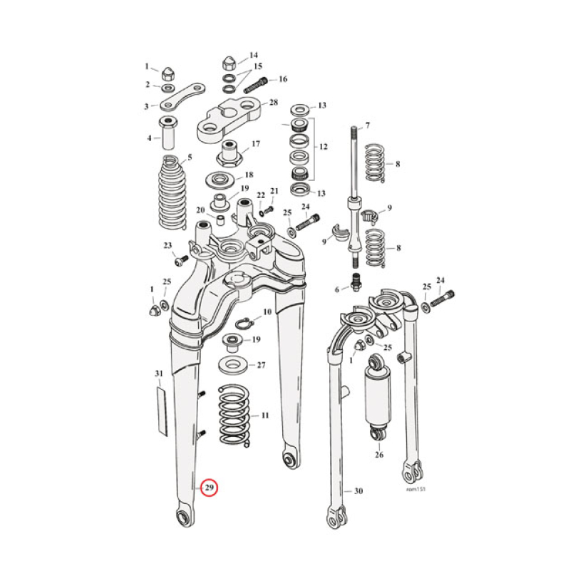 FRONT LEG SECTION, SPRINGER FORK 971611