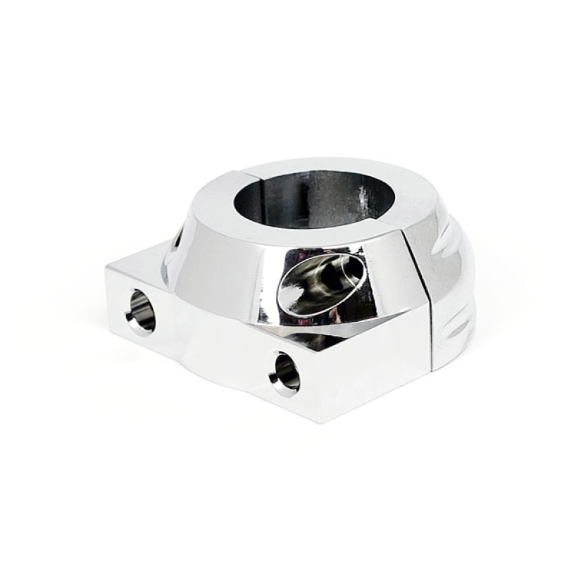 CUSTOM THROTTLE CLAMP CHROME. WILL NOT TAKE A THROTTLE TENSION SCREW. 971654