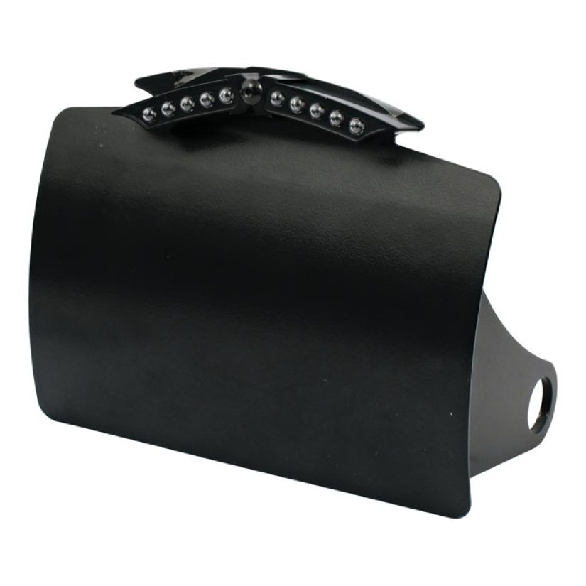 CPV CURVED LICENSE PLATE BRACKET BLACK; PINSTRIPING ON BACKSIDE; WITH 973050