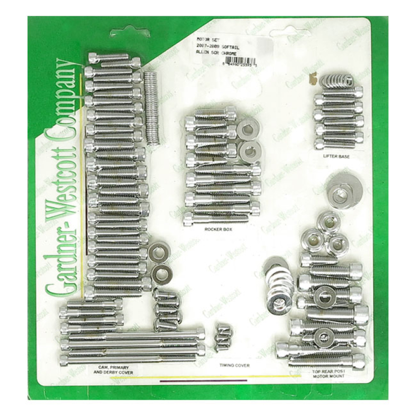 MOTOR SCREW SET CHROME ALLEN 07-17 SOFTAIL (EXCL. 08-11 FXCW/C; 16-17 975866