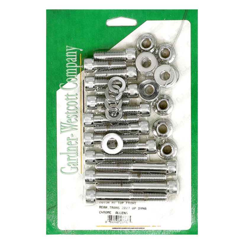 MOTOR MOUNT KIT TOP; FRONT AND REAR AND TRANS; CHROME 07-17 DYNA (NU) 975889