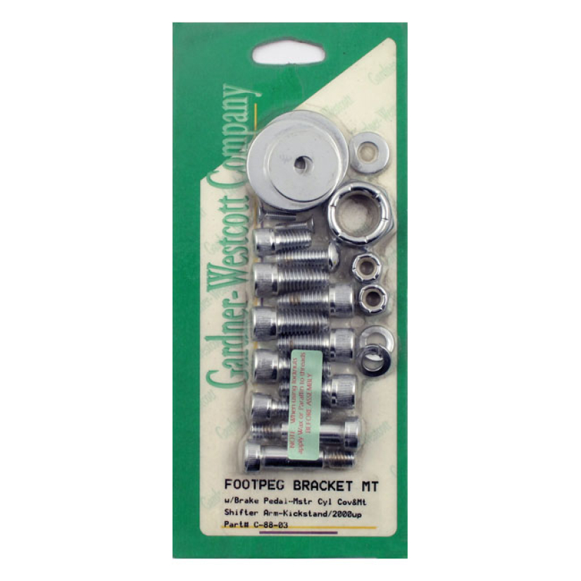 GARDNER-WESTCOTT, FOOT PEG BRACKET MOUNT KIT. CHROME CHROME PLATED. AL 975971