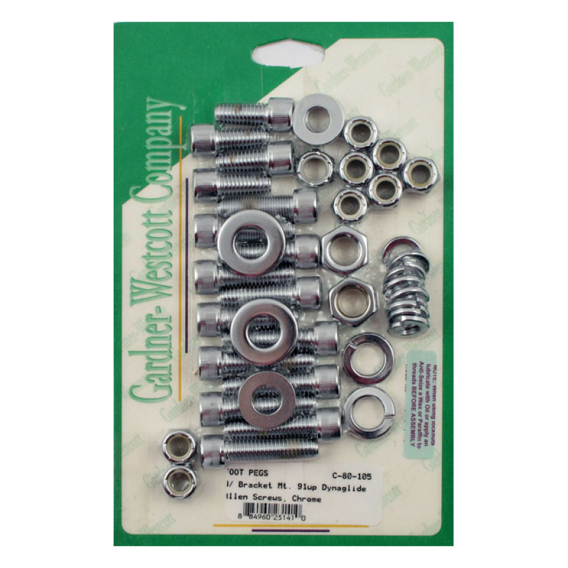GARDNER-WESTCOTT, FOOT PEG & BRACKET MOUNT KIT. REAR. CHROME ALLEN HEA 975972