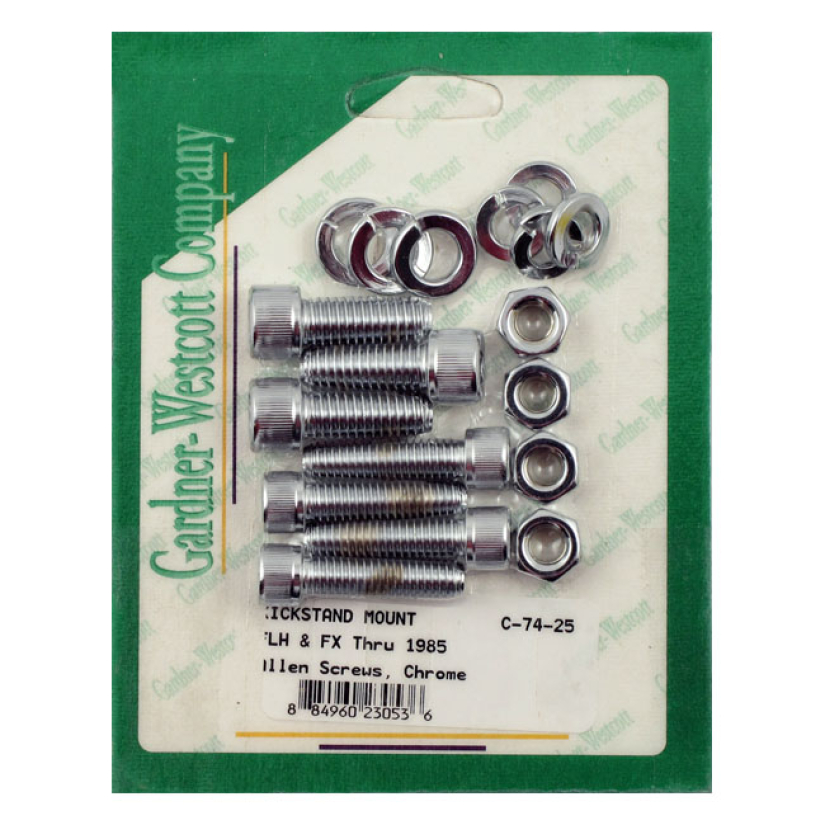 GARDNER-WESTCOTT, JIFFY MOUNT KIT. CHROME ALLEN HEAD KICK STAND / SIDE 975986