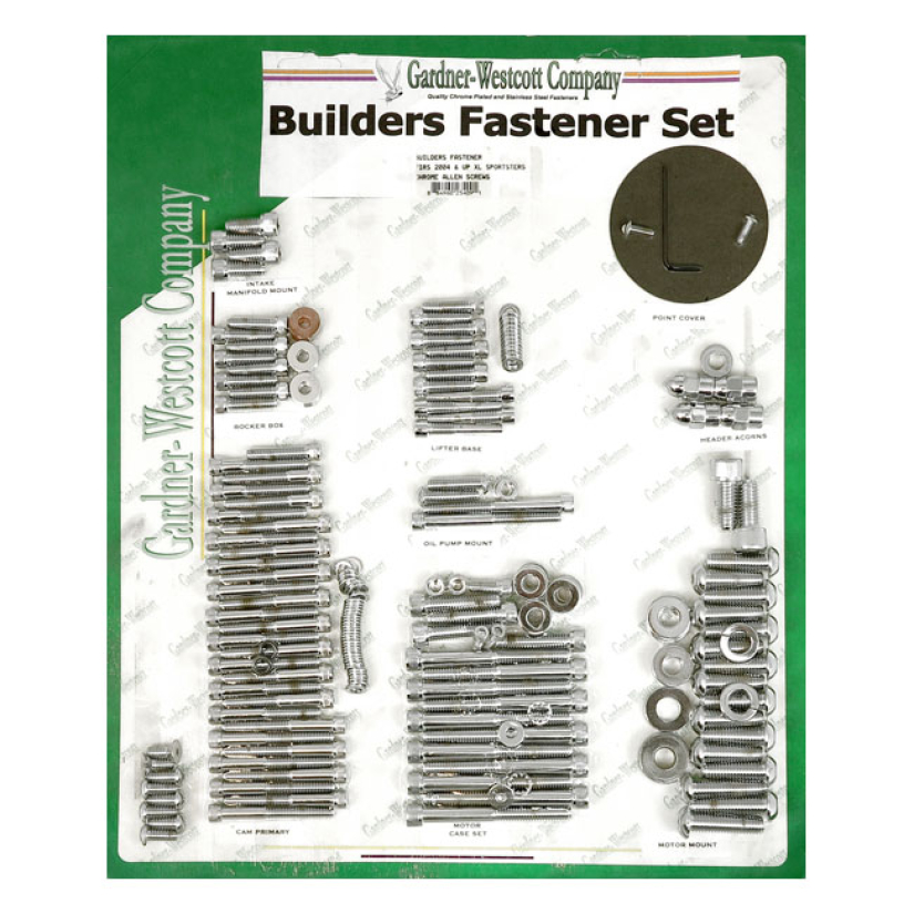 BUILDERS FASTENER SET CHROME; ALLEN 04-22 XL SPORTSTER (NU) 977253