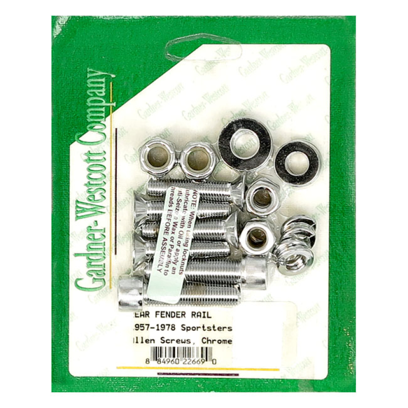 GARDNER-WESTCOTT, FENDER STRUT MOUNT KIT. CHROME ALLEN HEAD WITH LONGE 977354