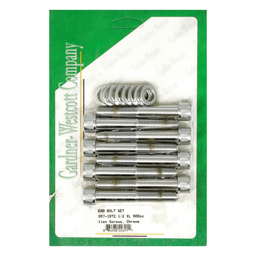 HEAD BOLTS, ALLENHEADS CHROME; 900CC MODELS; INCL. WASHERS 57-72 XL SP 977372
