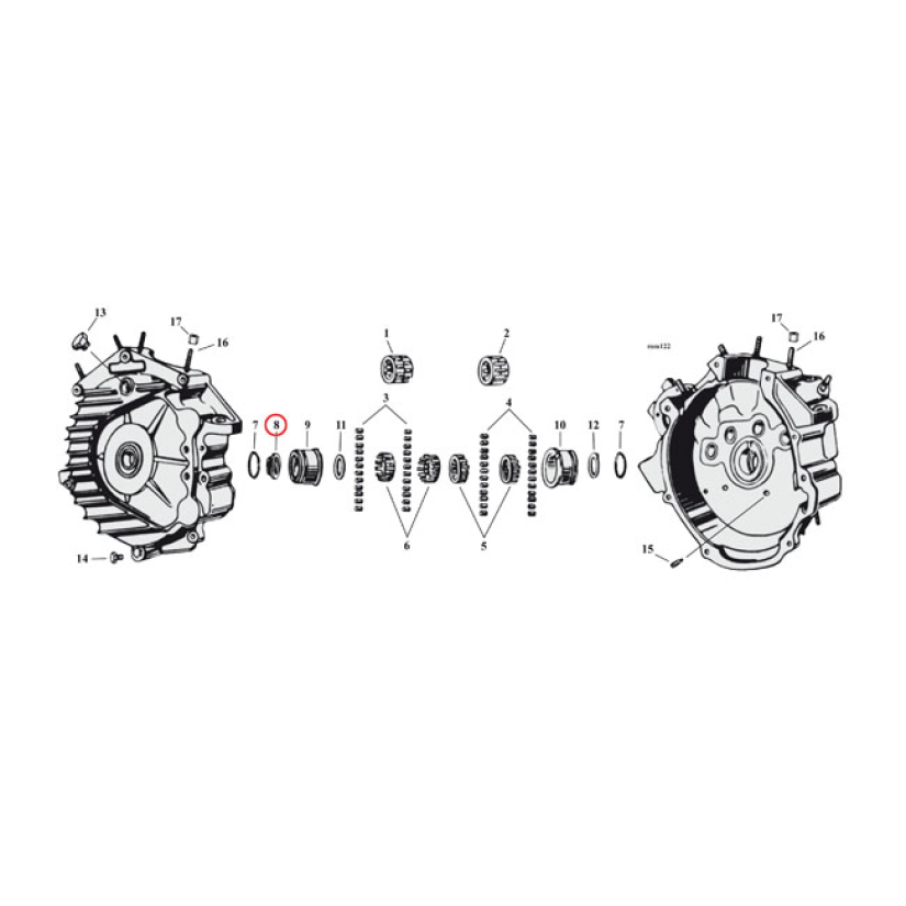 SPROCKET BEARING END, LEFT SIDE 977539