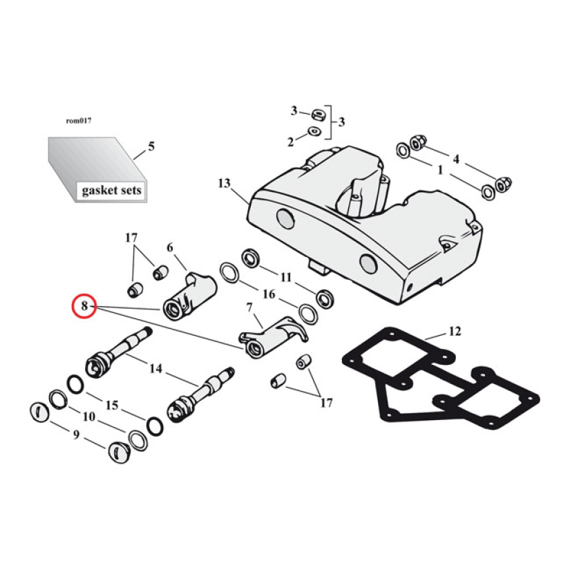 JIMS, SHOVELHEAD ROLLER ROCKER ARM SET CAST FROM 4340 CHROMOLY STEEL A 978030