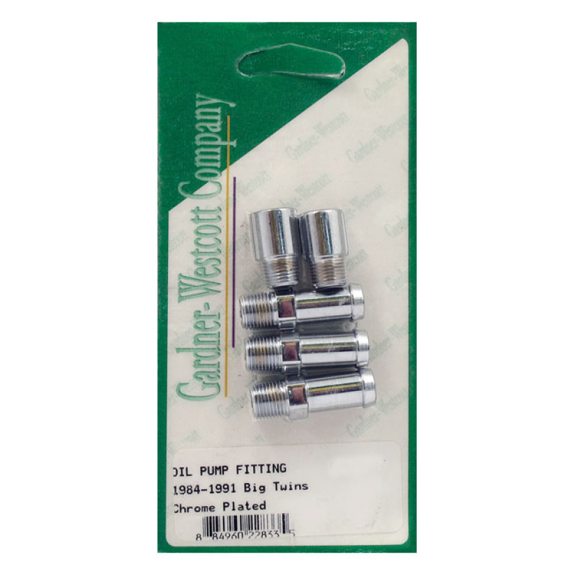 OIL PUMP & LINE FITTING SET CHROME 84-91 EVO BIG TWIN 978179