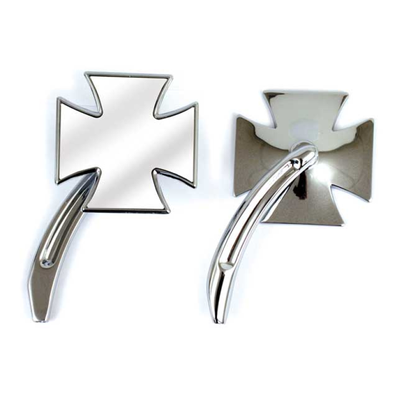 MALTESE MIRROR SET, WITH BILLET STEM CHROME; ADAPTER MAY BE REQUIRED: 980635