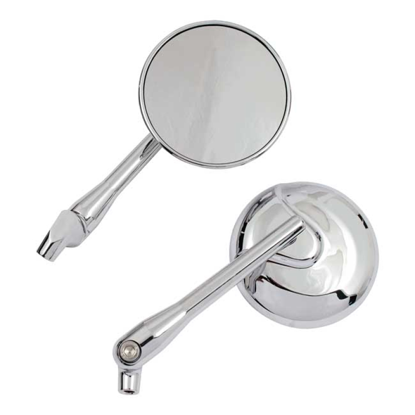 ROUND, ROTATABLE STEM MIRROR SET CHROME; LIGHT TINTED; WITH VARIOUS AD 980751
