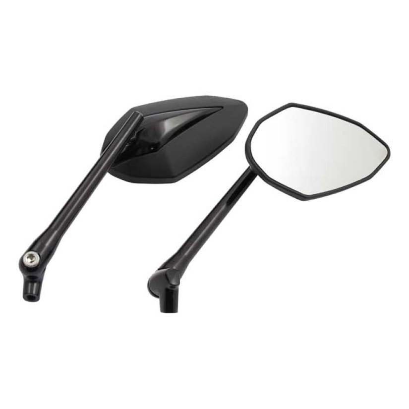 ''DOUBLE DEUCE'' MIRROR SET. BLACK HEAD & STEM BLACK ANODIZED STEM. WI 980757