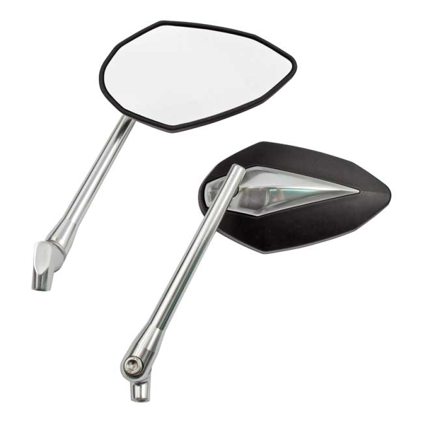 ''DOUBLE DEUCE'' MIRROR SET. BLACK/CHR. HEAD & SILVER ALU STEM SILVER 980758