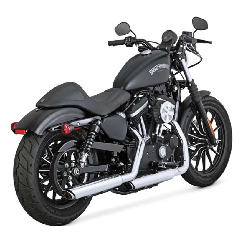 V&H TWIN SLASH 3 INCH SLIP ONS, CHROME 981950