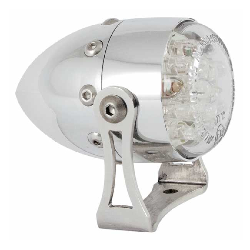 HKC, RETRO LED TAILLIGHT. POLISHED ALUMINUM ECE APPROVED TAILLIGHT FRO 982007