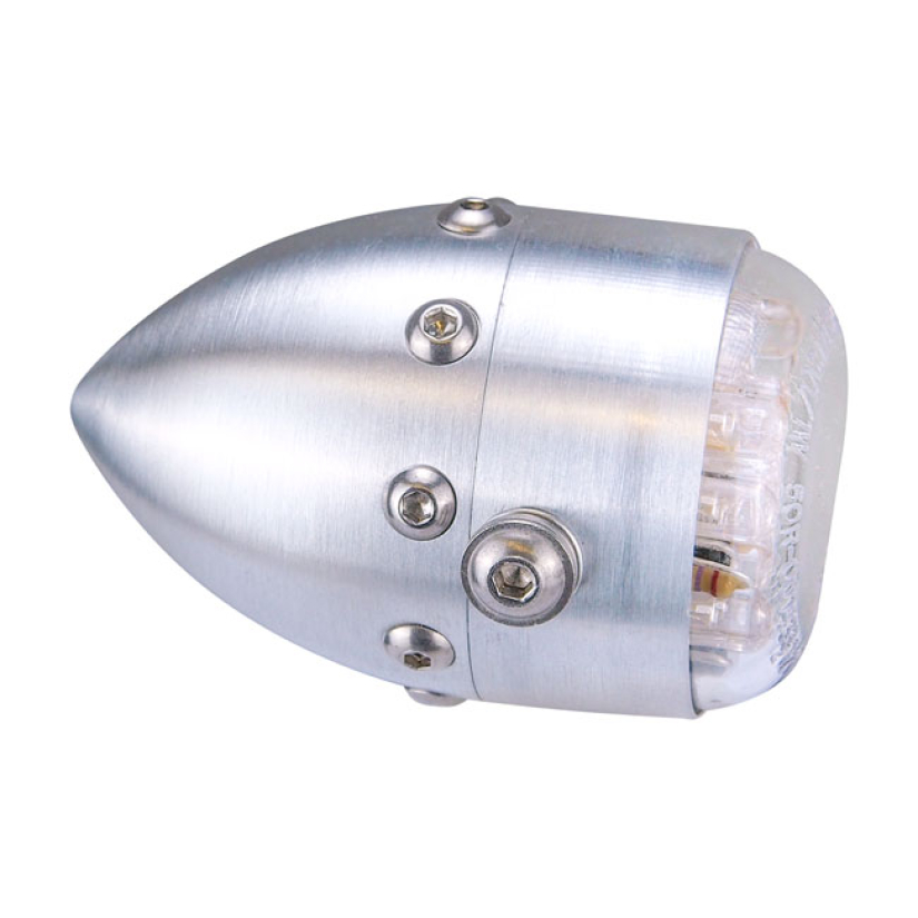 HKC, RETRO LED TAILLIGHT. MATTE ALUMINUM - ECE APPROVED  - DIAMETER 38 982023