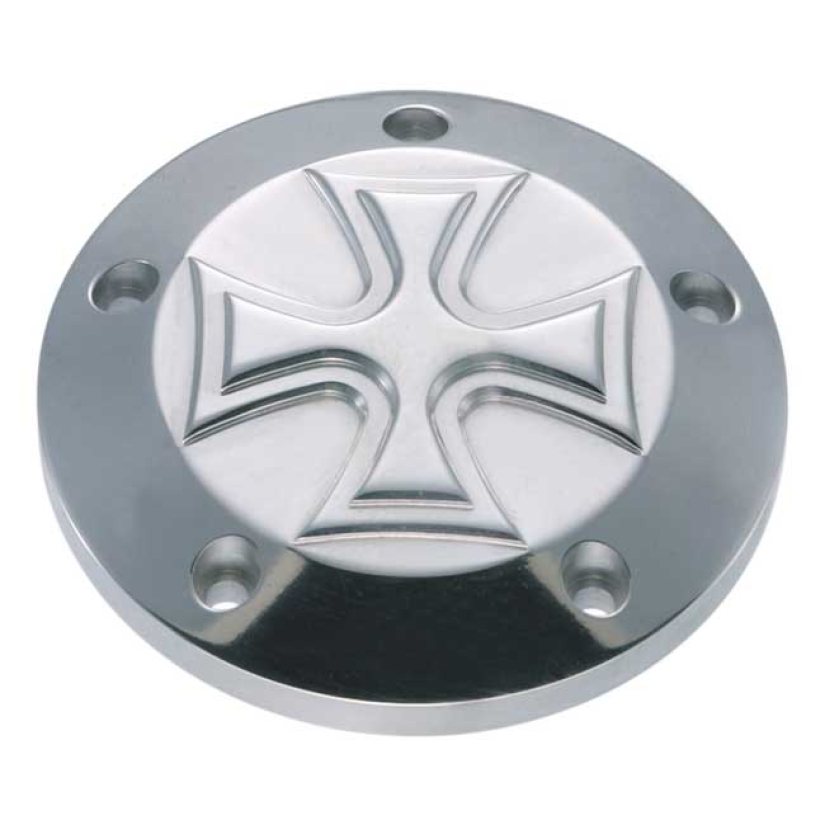 HKC POINT COVER 5-HOLE. MALTESE CROSS, POLISHED POLISHED ALUMINUM.  A 982041