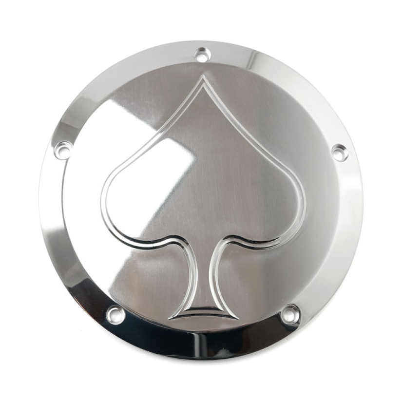 HELLS KITCHEN CHOPPERS, DERBY COVER SPADE. POLISHED CNC MACHINED FROM 982063