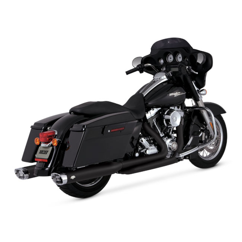 VANCE & HINES, DRESSER DUALS CROSSOVER HEAD PIPES. BLACK MATTE BLACK C 982415