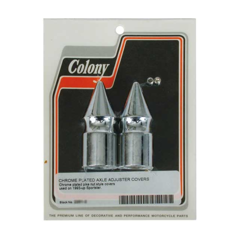 COLONY PIKE AXLE COVERS CHROME; REAR 93-03 XL SPORTSTER (NU) 989046