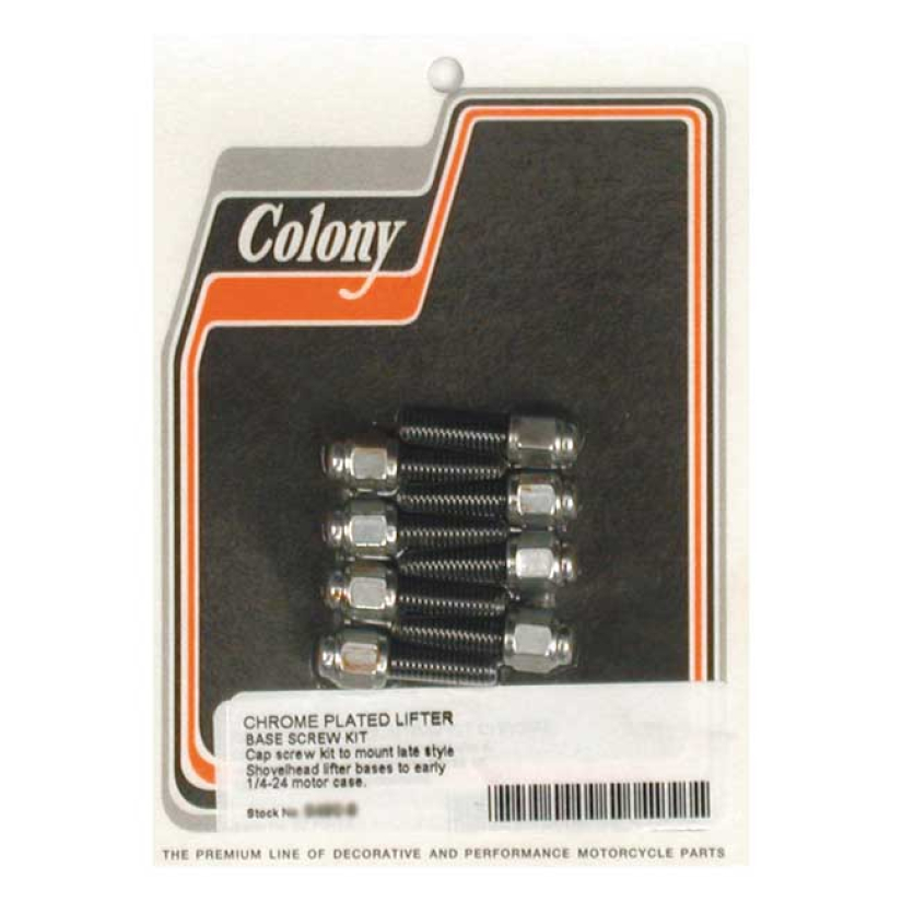 COLONY, TAPPET BLOCK MOUNT KIT. CAP STYLE, CHROME CONVERSION KIT. 1/4- 989173