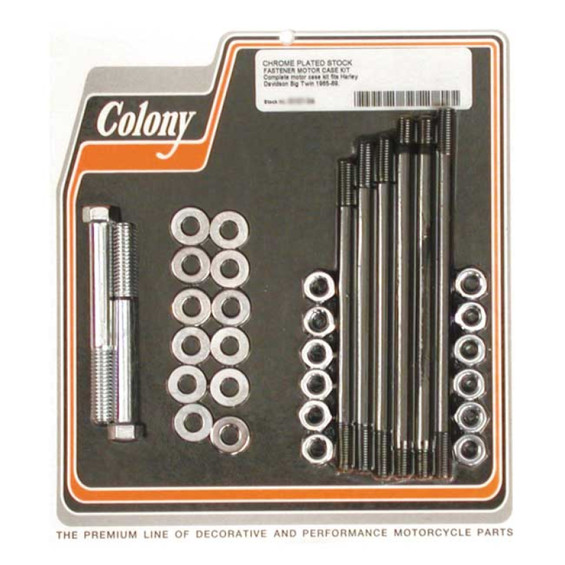 COLONY CRANKCASE BOLT KIT HEX CHROME 65-69 PAN & EARLY SHOVEL (NU) 989255