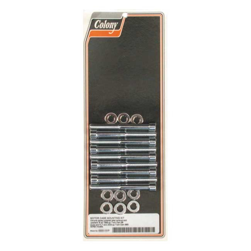 COLONY CRANKCASE BOLT KIT POLISHED CHROME; ALLEN 99-17 TWIN CAM A/B (N 989267